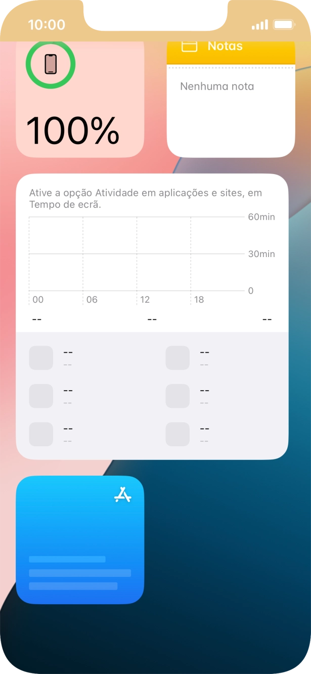 Mantenha premido o widget pretendido até aparecer um menu no ecrã.