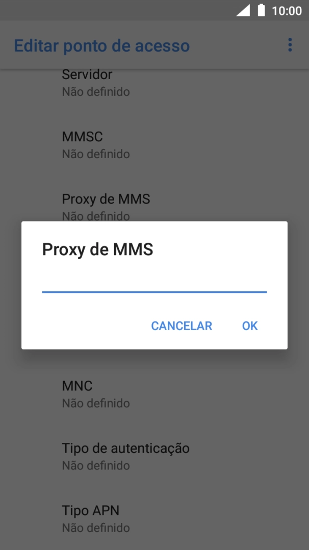 Introduza iproxy.vodafone.pt e prima OK.