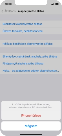 Válaszd az iPhone törlése lehetőséget.