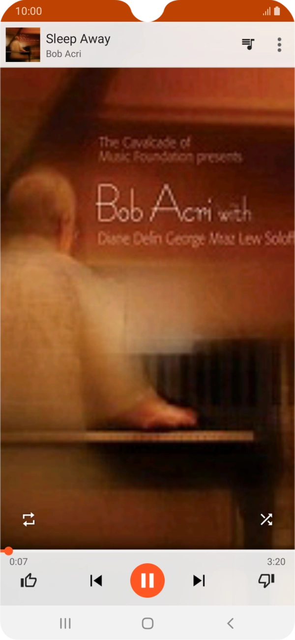 Prima a seta para a direita para ir para o ficheiro de música seguinte.