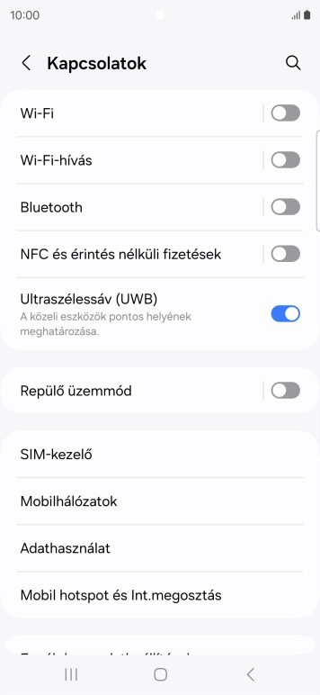 Válaszd a Mobilhálózatok lehetőséget.