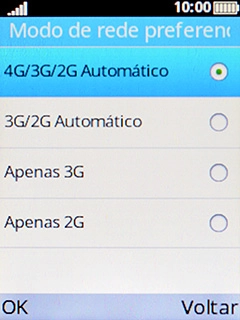 Escolha o tipo de rede pretendido.