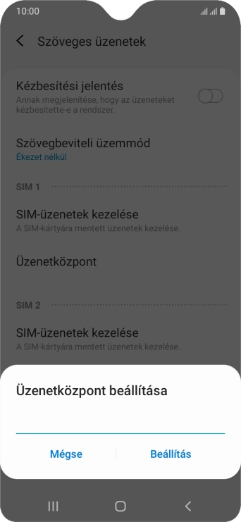 Írd be a +36709996500 számot, és válaszd a Beállítás lehetőséget.