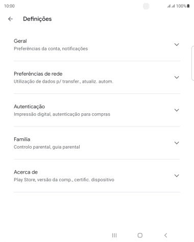 Prima Preferências de rede.