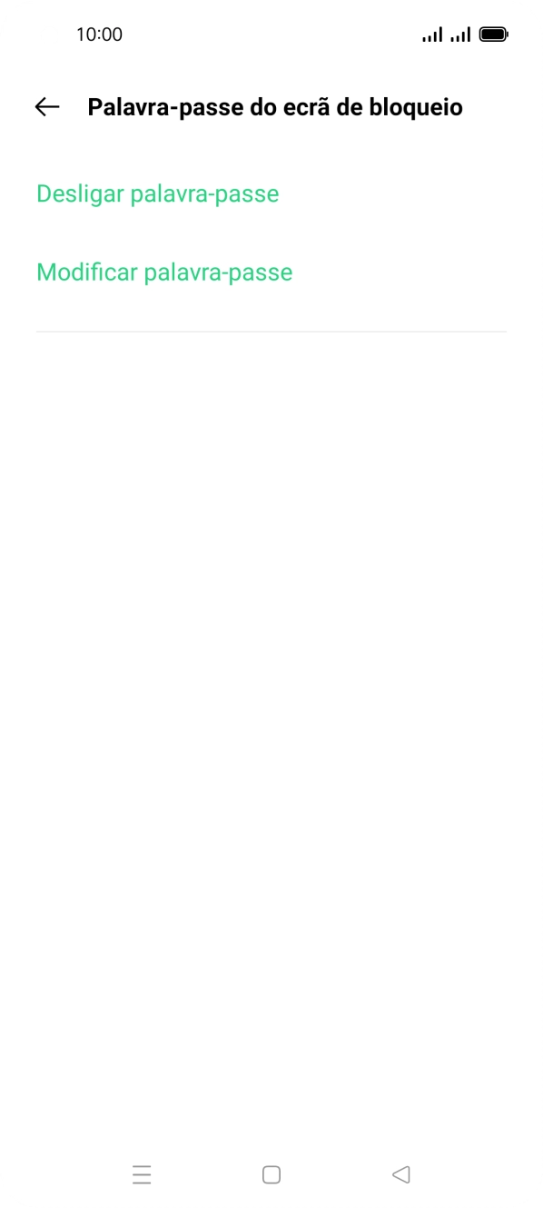 Prima Desligar palavra-passe.