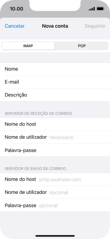 Prima Nome de utilizador e introduza o nome de utilizador da sua conta de e-mail na Vodafone.