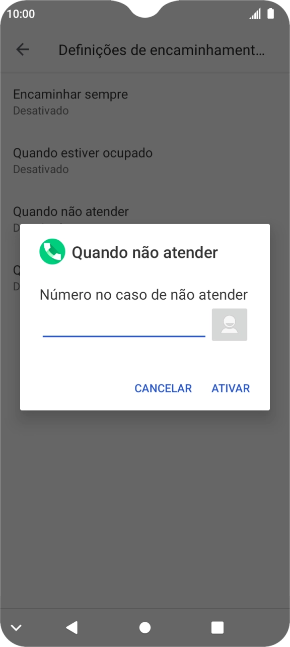 Introduza 123 e prima ATIVAR.