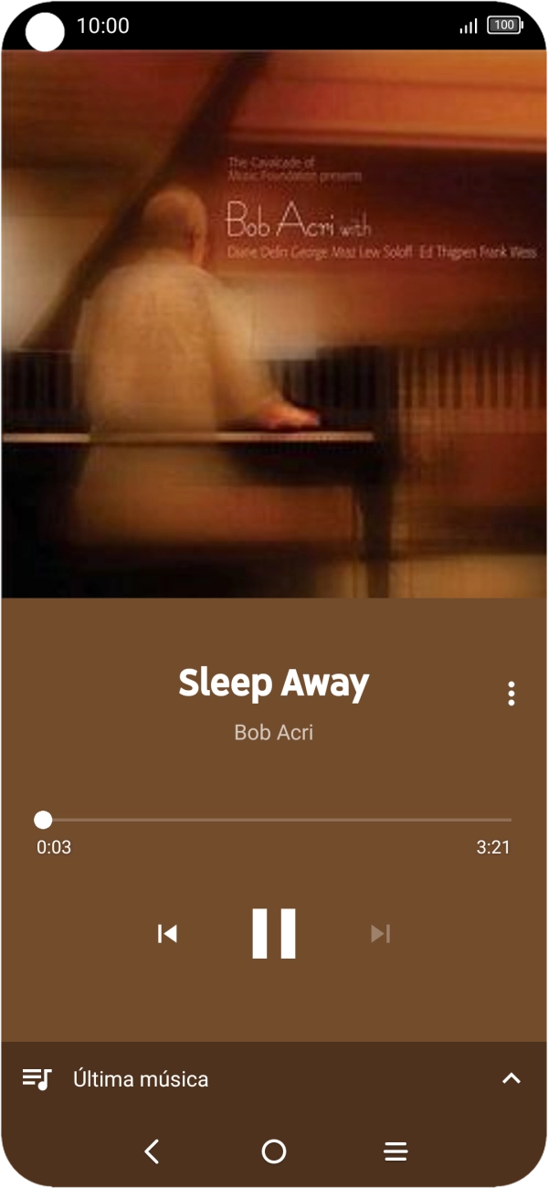 Prima a seta para a direita para ir para o ficheiro de música seguinte.