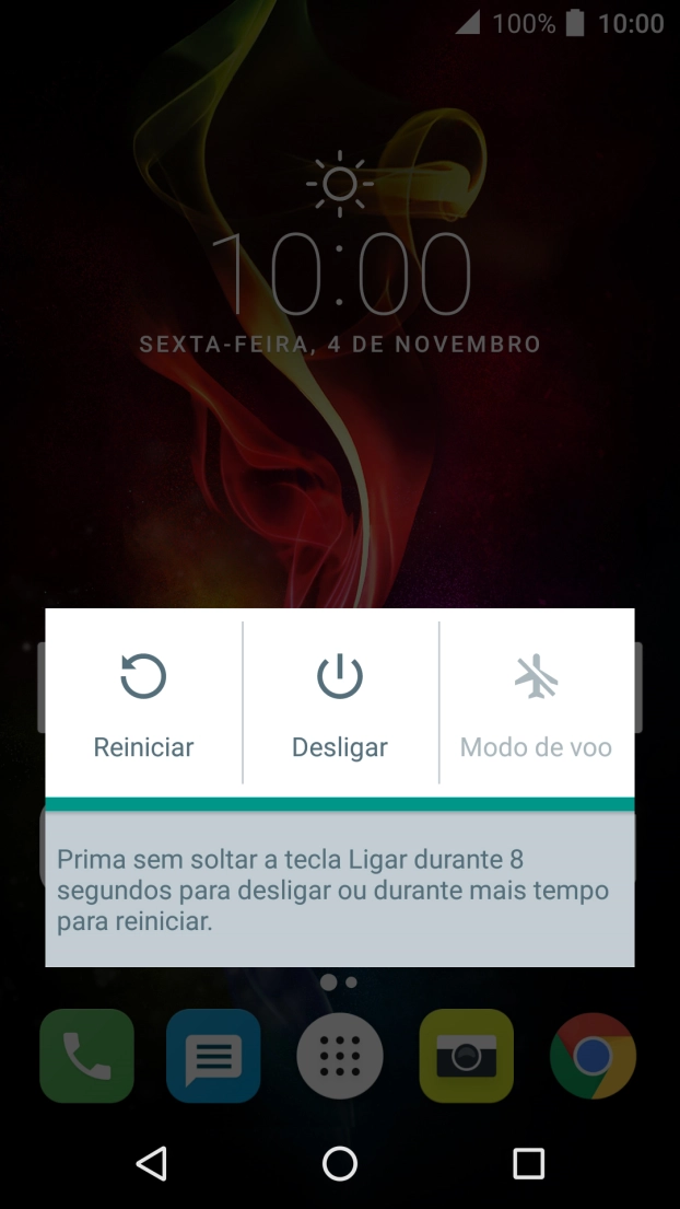 Prima Modo de voo para ativar ou desativar a função.