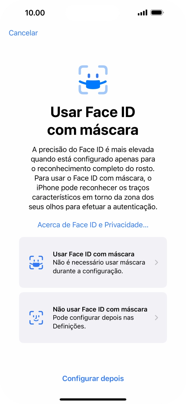 Prima Configurar depois.