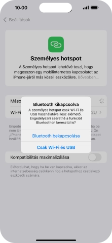Amennyiben be van kapcsolva a Wi-Fi, válaszd a Csak Wi-Fi és USB lehetőséget.
