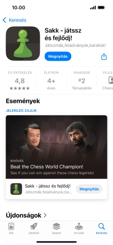 Húzd az ujjad felfelé a kijelző aljáról, hogy visszatérj a kezdőképernyőhöz.