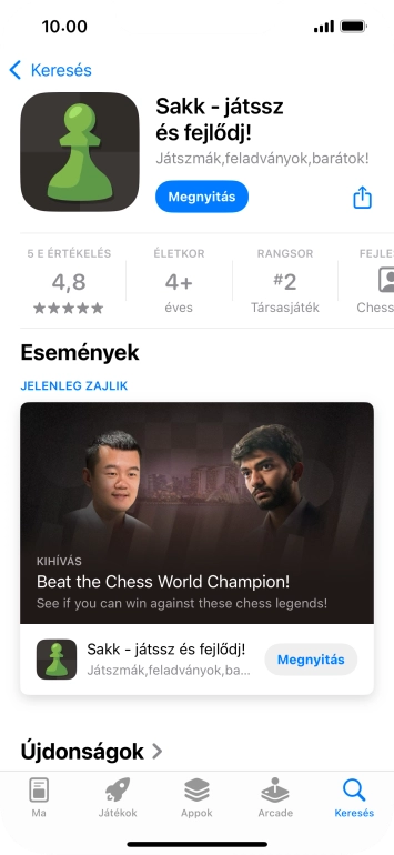 Húzd az ujjad felfelé a kijelző aljáról, hogy visszatérj a kezdőképernyőhöz.