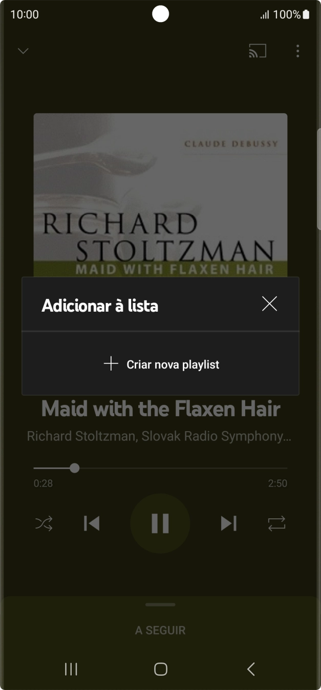 Prima Criar nova playlist.