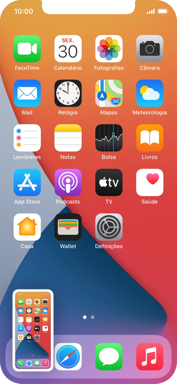 Para modificar a captura de ecrã prima a captura de ecrã e siga as indicações no ecrã para efetuar as modificações pretendidas.