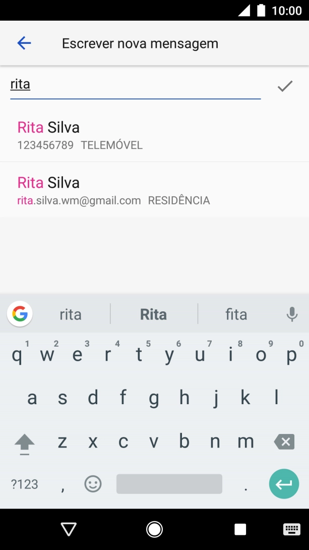 Prima o contacto pretendido.