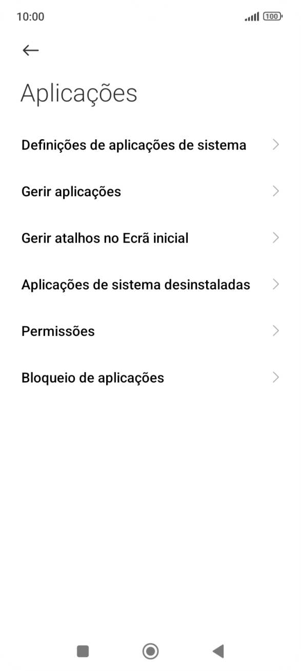 Prima Gerir aplicações.