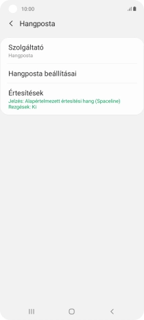 Válaszd a Hangposta beállításai lehetőséget.