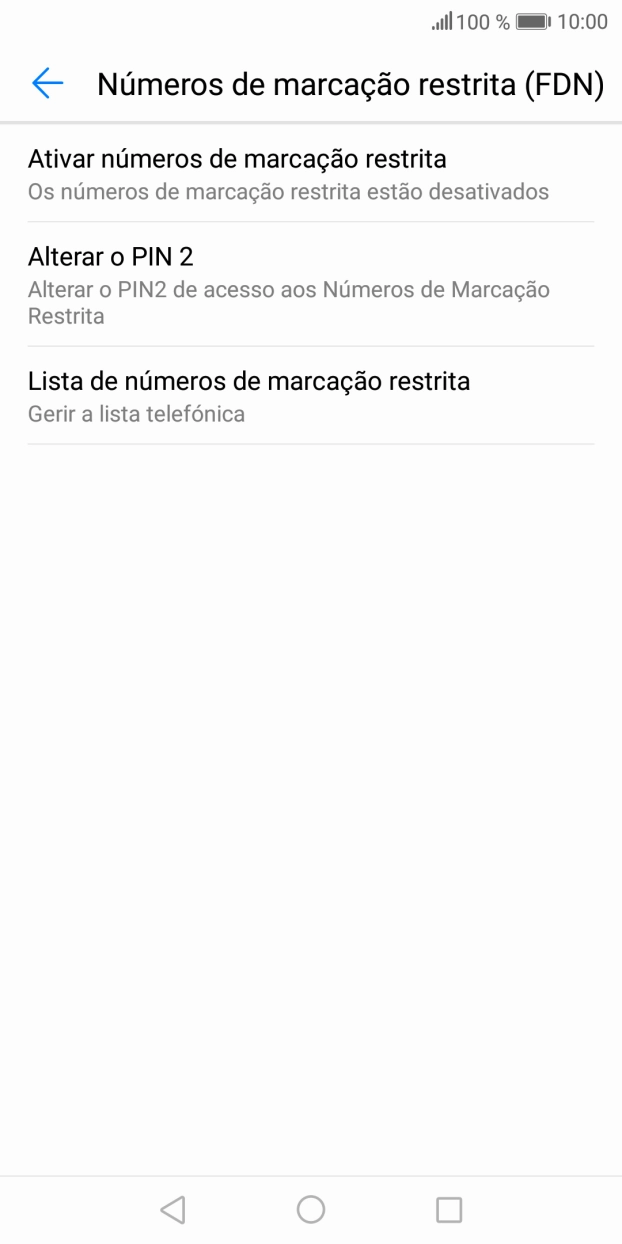 Prima Ativar números de marcação restrita para ativar a marcação permitida.