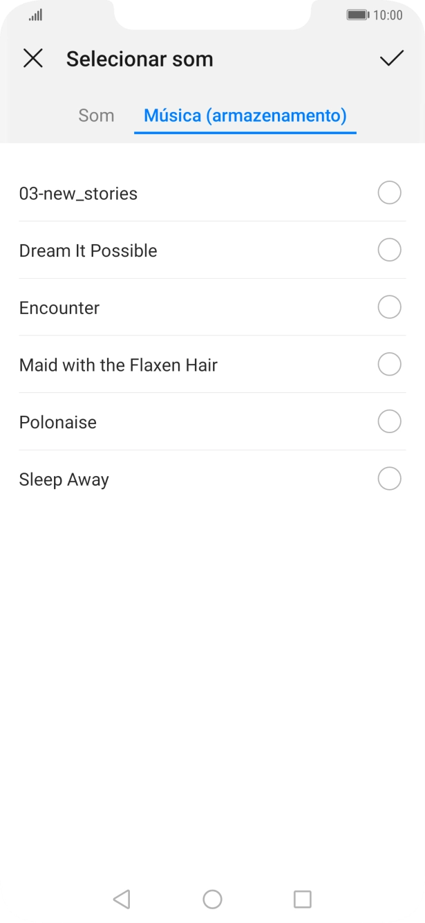 Prima os tons de toque pretendidos para os ouvir.