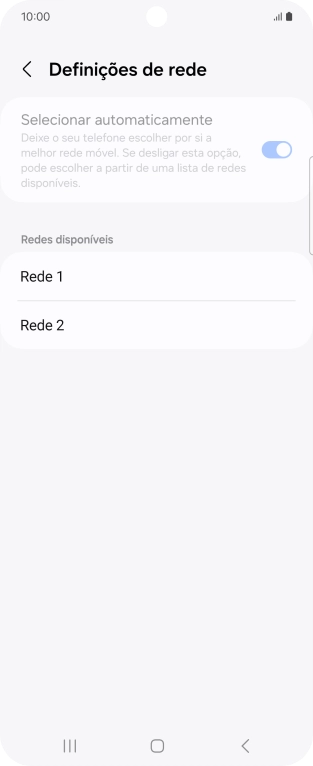 Prima a rede pretendida.