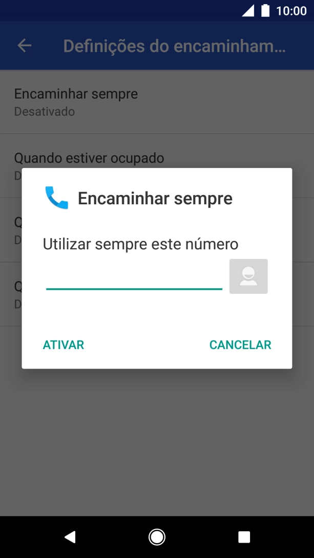 Introduza 123 e prima ATIVAR.