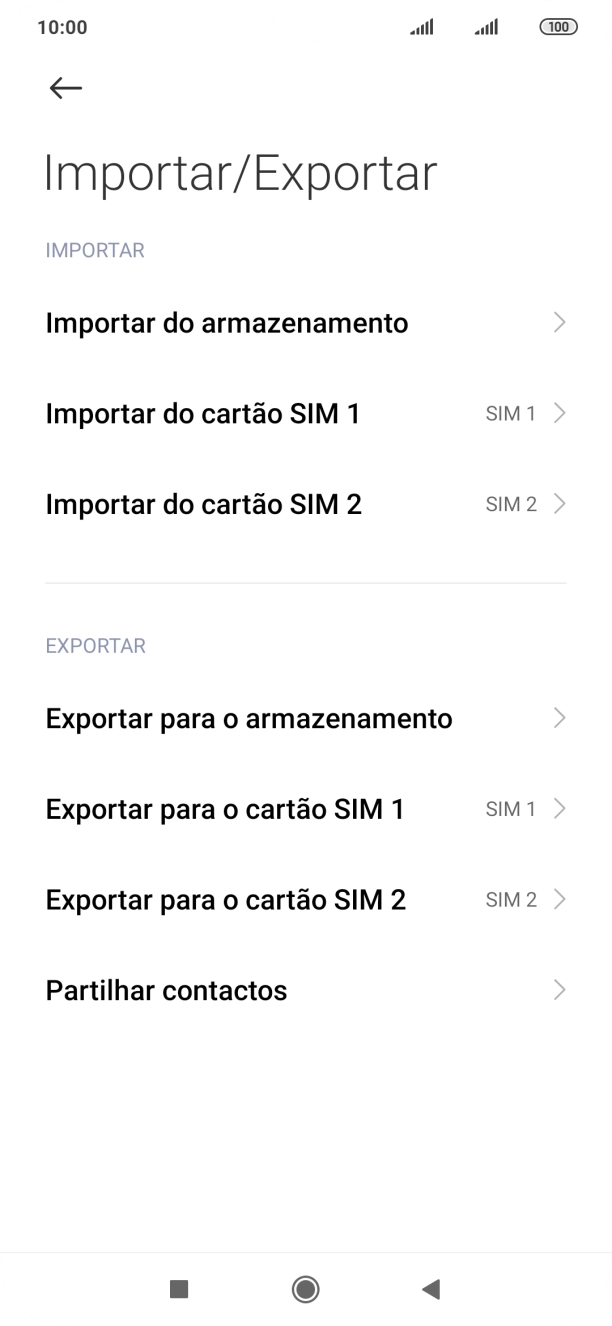 Prima Importar do cartão ‹SIM›.