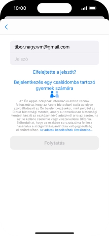 Kattints a Jelszó mezőre, és írd be az Apple ID-d jelszavát.
