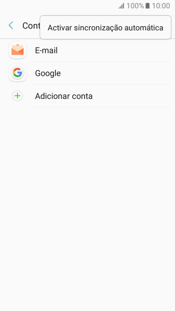 Prima Activar sincronização automática para ativar a função.