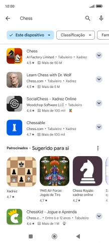 Prima a app pretendida.