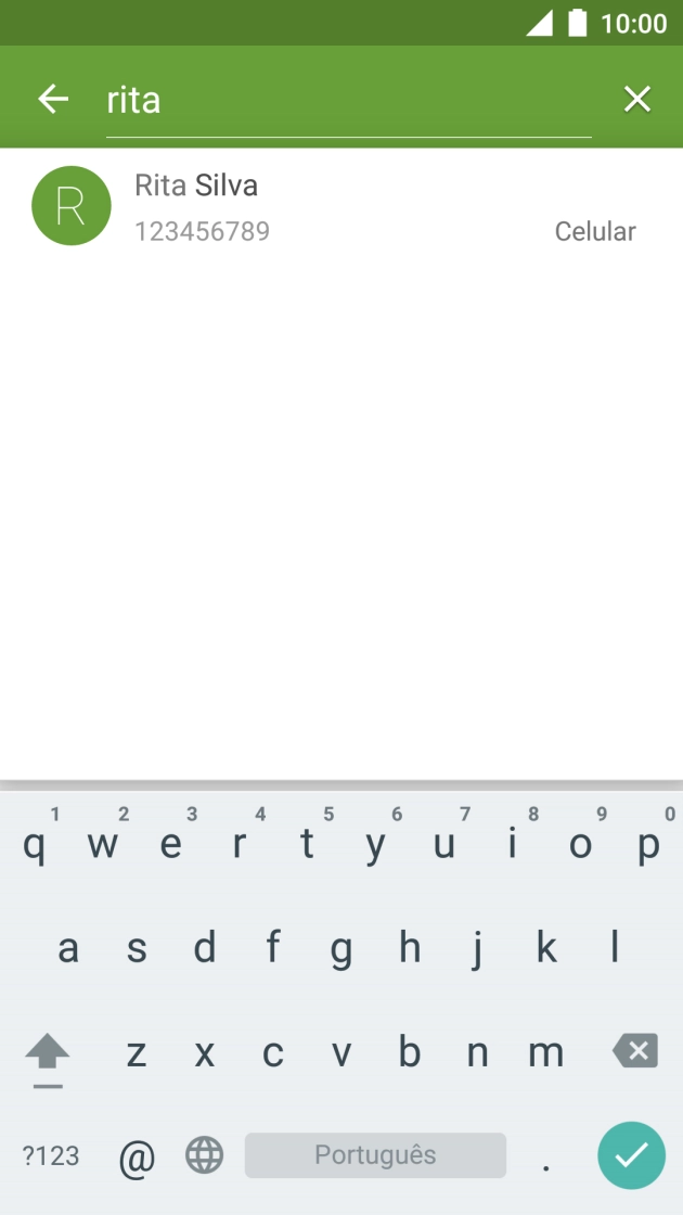 Prima o contacto pretendido.