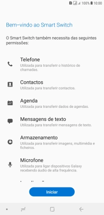 Prima Iniciar e siga as indicações no ecrã para transferir conteúdo.