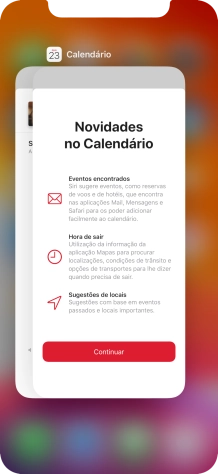 Deslize o dedo para cima sobre a aplicação pretendida para a terminar.