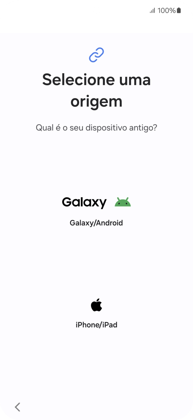 Prima a definição pretendida e siga as indicações no ecrã para transferir conteúdo de outro telefone.