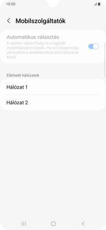 Válaszd ki a kívánt hálózatot.