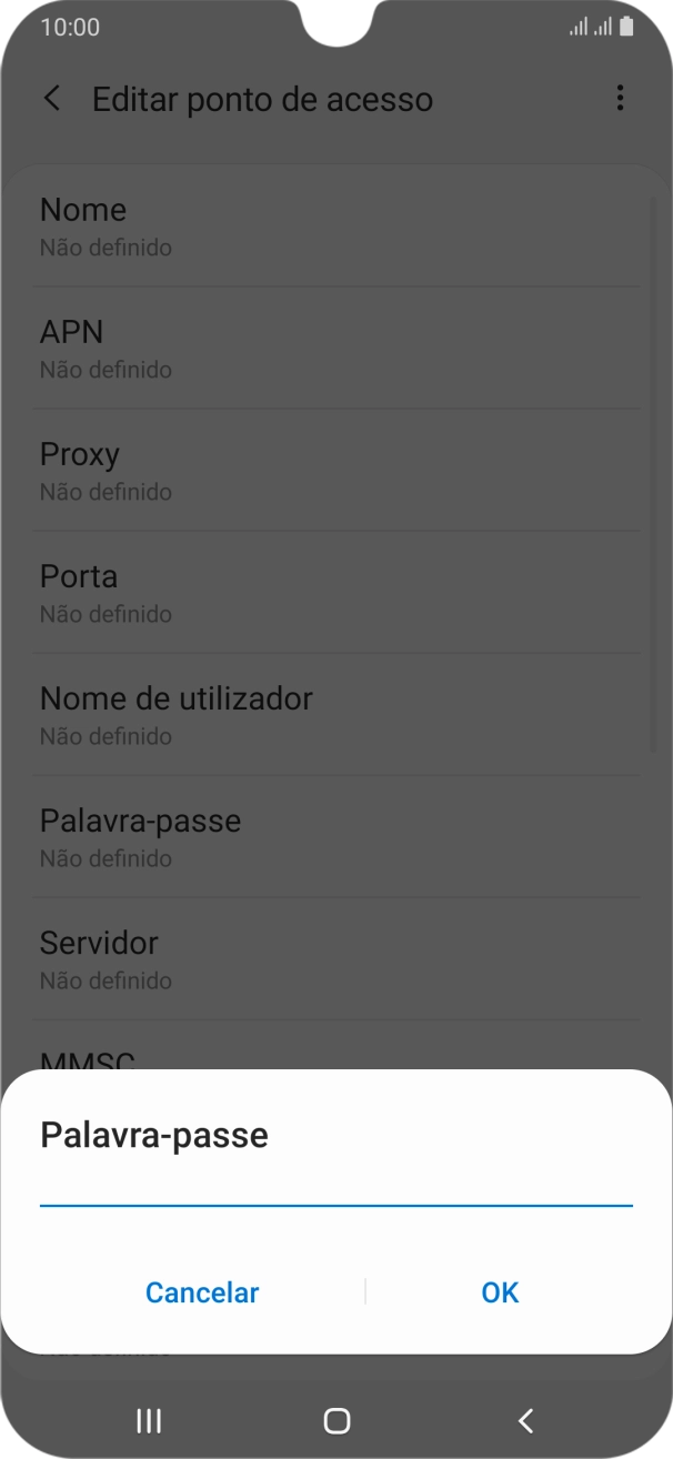 Introduza vodafone e prima OK.