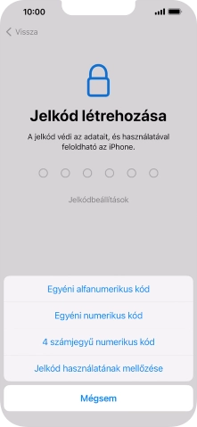 A képernyőzár használatának bekapcsolásához kövesd a képernyőn megjelenő utasításokat, vagy válaszd a Jelkód használatának mellőzése lehetőséget.