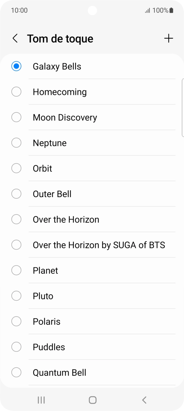 Prima o ícone para adicionar.