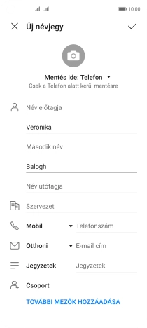 Kattints a Telefonszám mezőre, és írd be a kívánt telefonszámot.