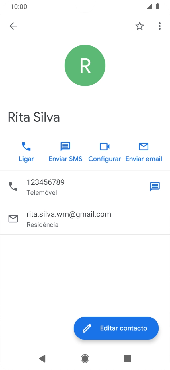 Prima o número de telefone pretendido.