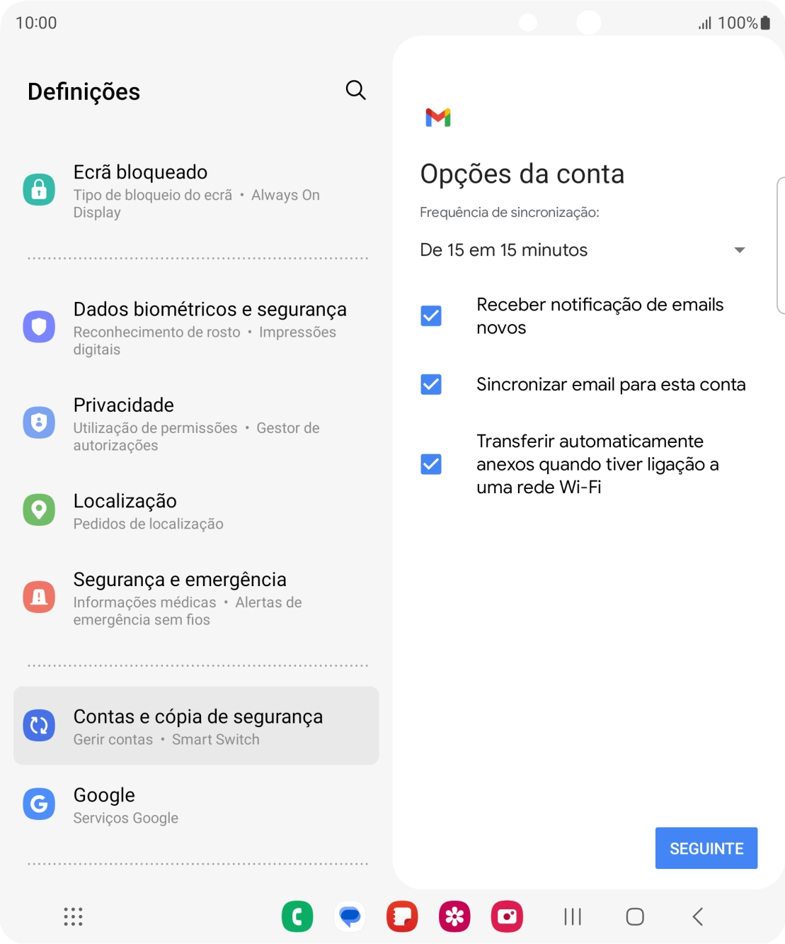 Se o ecrã mostrar esta imagem, a sua conta foi identificada e configurada automaticamente. Siga as indicações no ecrã para introduzir informações adicionais e concluir a configuração.