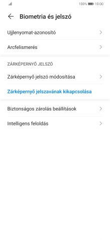 Válaszd a Zárképernyő jelszavának kikapcsolása lehetőséget.