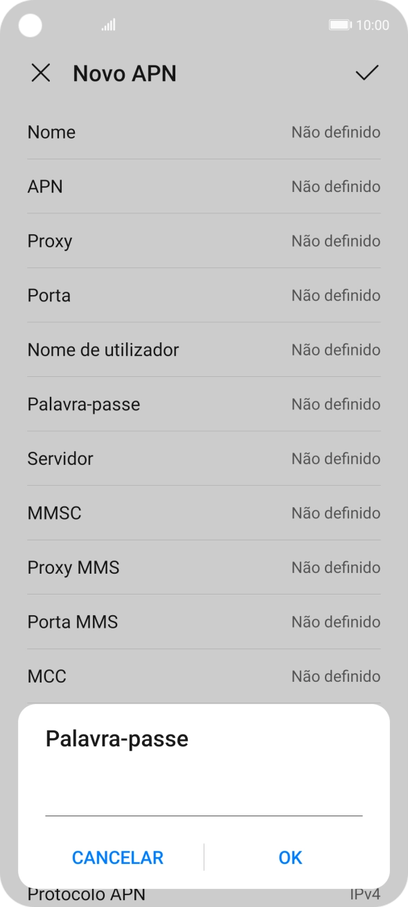Introduza vodafone e prima OK.