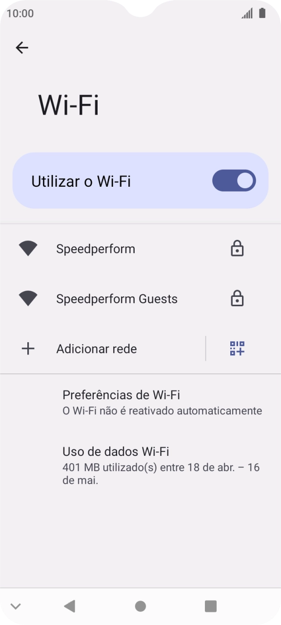 Prima a rede Wi-Fi pretendida.