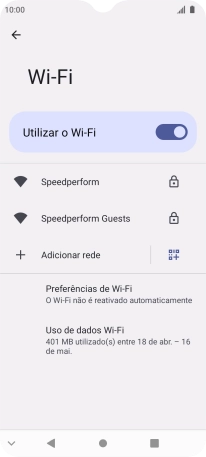Prima a rede Wi-Fi pretendida.