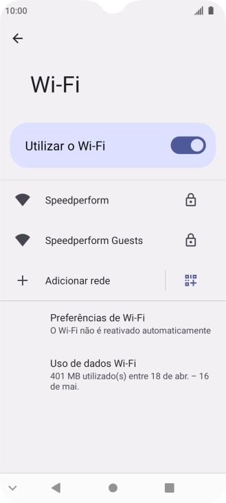 Prima a rede Wi-Fi pretendida.