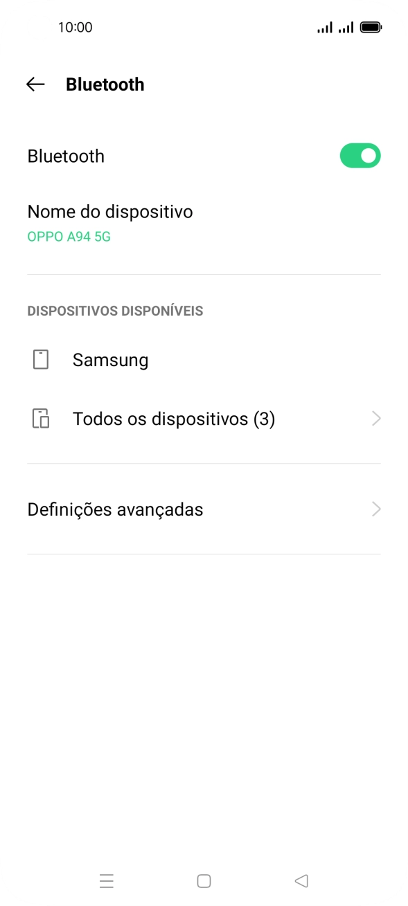 Prima o dispositivo Bluetooth pretendido e siga as indicações no ecrã para emparelhar o dispositivo pretendido com o telefone.