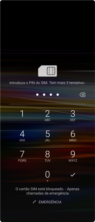 Se solicitado, deve introduzir o código PIN e premir o ícone para aceitar.