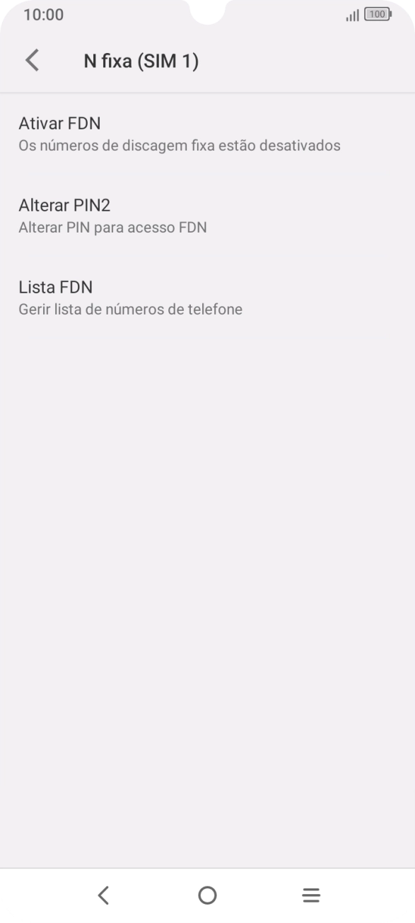 Prima Ativar FDN para ativar a marcação permitida.