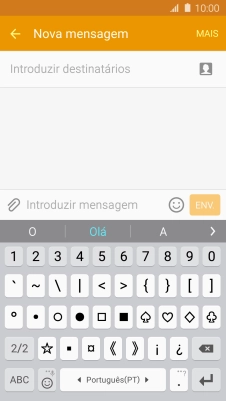 Prima ABC para voltar à introdução de texto.